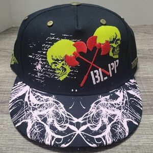 Black Label Kids Cap with Skull and Crossed Axes Design
